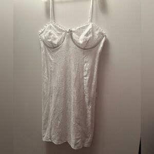 NWT For Love and Lemons white slip dress size large
